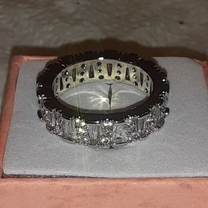 Sterling silver white sapphire ring size 7